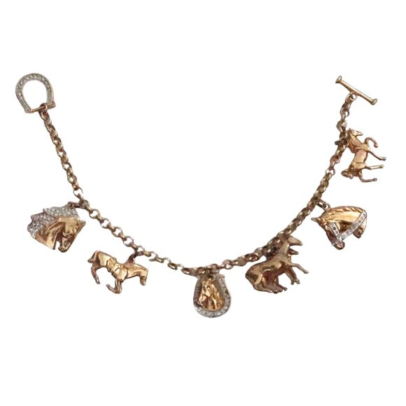 DANBURY MINT Equestrian Horse charm bracelet - Picture 3 of 7